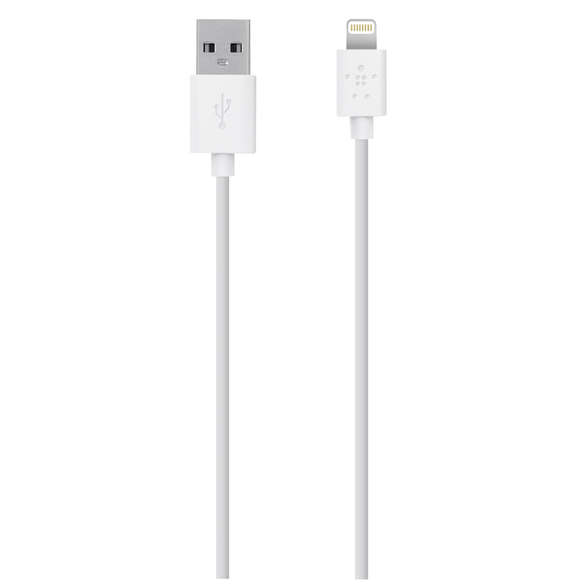 BELKIN 2M USB-A TO LIGHTNING CHARGE/SYNC CABLE, MFi, WHT